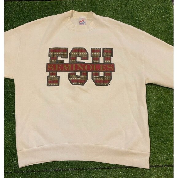 Vintage Florida State Seminoles sweatshirt mens extra large crew neck white S - Picture 2 of 12